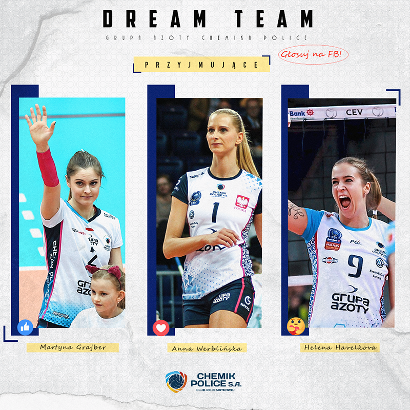 𝐃𝐑𝐄𝐀𝐌 𝐓𝐄𝐀𝐌 ▪️Głosowanie na Facebooku▪️

Wybieracie poprzez kliknięcie reakcji ✅

Wcześniej wybraliście ⤵️
▪️ Joannę Wołosz
▪️ Małgorzatę Glinkę-Mogentale
▪️ Stefanę Veljković