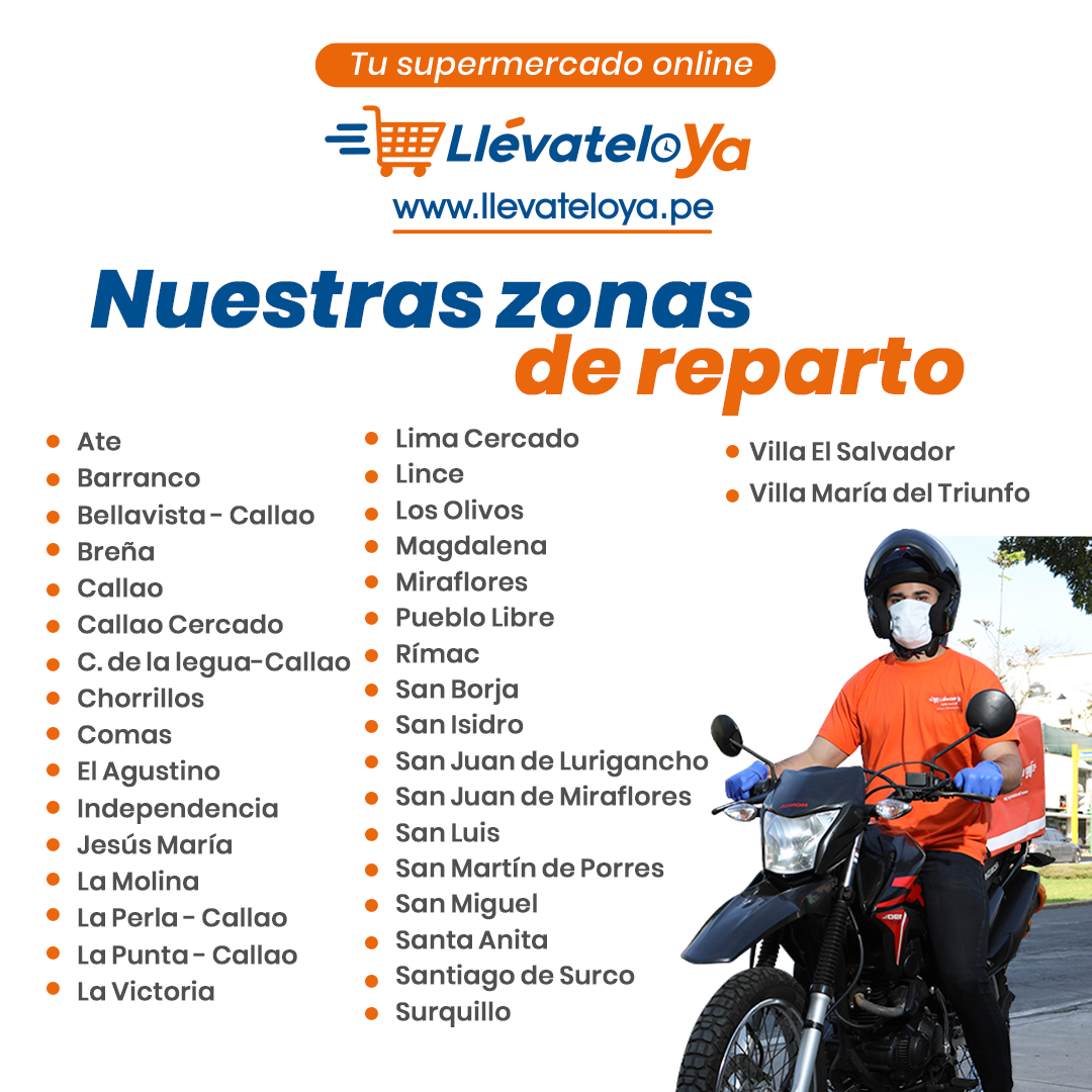llevateloya_pe's tweet photo. Somos el supermercado online con la mayor cobertura de reparto en todo Lima Y Callao 🛵.Entra a 👉https://t.co/U5yakmQC2j 👈y realiza tu pedido de forma rápida, fácil y segura, desde la comodidad de tu hogar👨👩👧🏠
#tiendavirtual #tiendaonline #deliverylima #llevateloya 🛒 https://t.co/6rWSvLI8hm