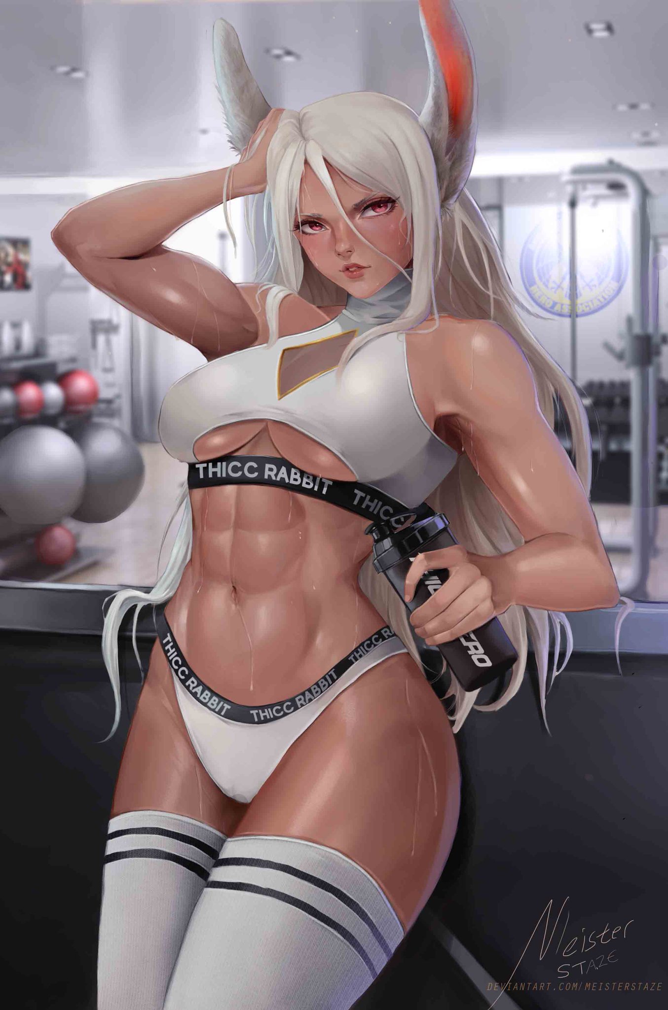 Meister Staze (Commissions Waiting List) on X: Usagiyama Rumi (Miruko)  from My Hero Academia,in sexy gym clothes :3.havin some sweaty exercise for  a good body. #usagiyamarumi #miruko #bnha t.cozsIUwQJBOb  X