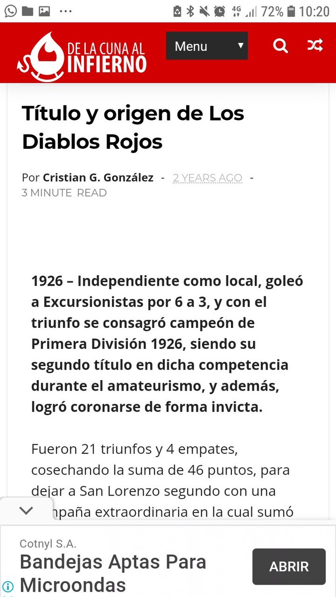 Excelente nota histórica del sitio delacunaalinfierno.com.ar sobre el título del Rojo de 1926. Ellos sí abarcan todas la épocas, como corresponde, sin recortes y sin faltarle el respeto a la Gloriosa historia de Independiente. 👏👏👏