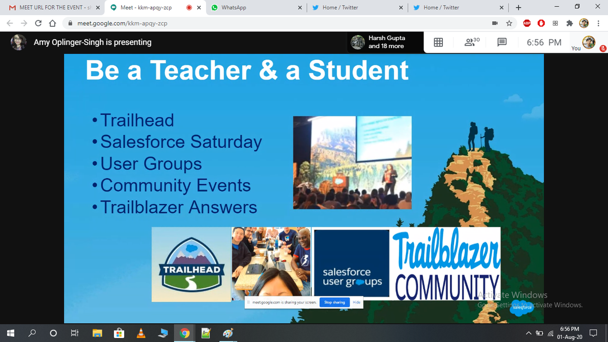 ShivanandTotar's tweet photo. 🎉Salesforce Learning Platform  💐
#MIETVirtualEvent
#SFDC_MIET @trailhead @TrailblazerEsha @Shubhangi_sfdc @SalesforceAmy @salesforce @appexchange @Benioff @HeadInTheClowdz https://t.co/em0qWl2nuR