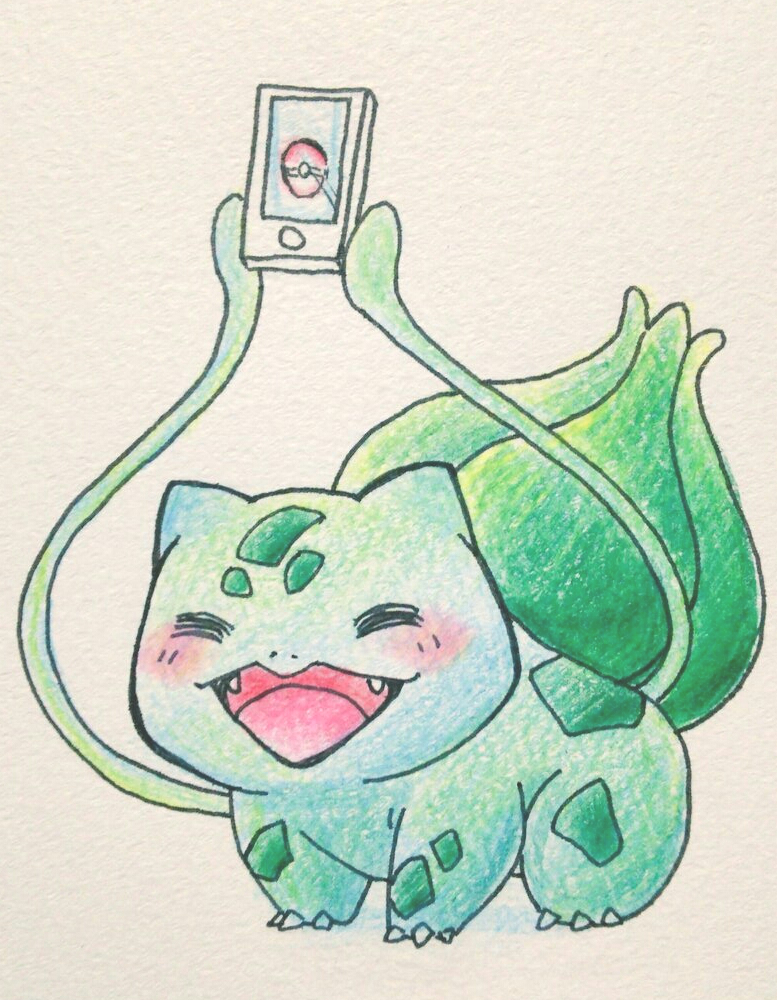 フシギダネ 「一緒に旅しよ 」|湊谷 鈴🥝絵本クラファン中🌸イラストのお仕事受付中のイラスト