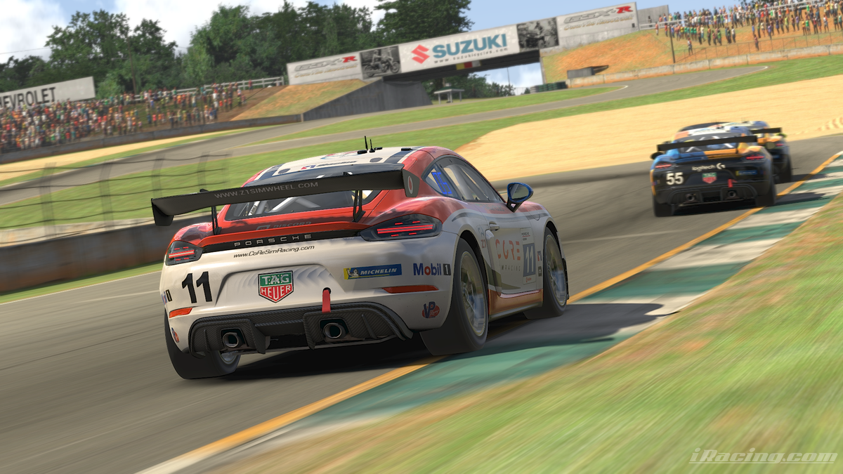 CoReSimRacing's tweet photo. #PESPC | Matti Sipilä finishes the @PorscheRaces @TAGHeuer Sprint Challenge race at @RoadAtlanta in 7th after a tough fight to the end. @ThomasGibson200 suffered early damage with struggles to finish the race. @iRacing #iRacing https://t.co/HsUA5Iwpef