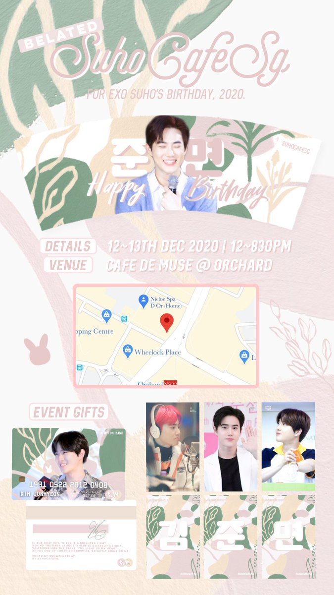 suhocafesg's tweet photo. ━━ #SUHOCAFESG ✨
✓ UPDATED DATES!
2020 Belated Birthday Event for Suho
💙 Cupholder &amp; Gifts + Mini Exhibition in respective cafes
📍 Cafe De Paris @ 313somerset &amp; Cafe De Muse @ Orchard

[RT Event : RT for a chance to win a sealed copy of #Self_Portrait ] https://t.co/MHcpqolf6g