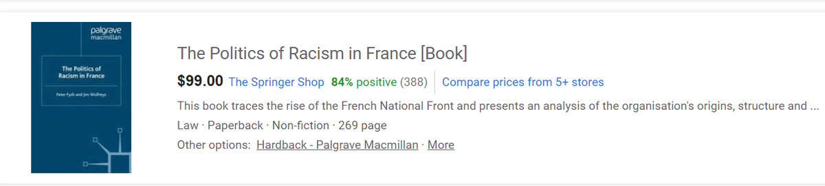 For $99, you can help the French stop being racist. Under-valued product, IMO. (8/9)