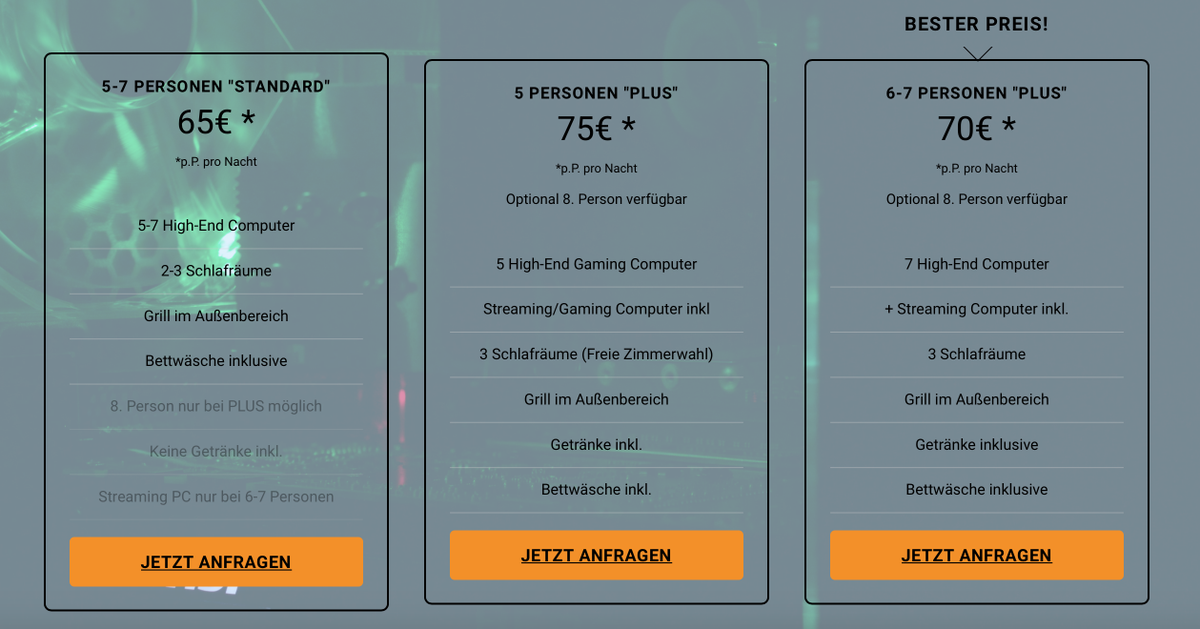 praccsterNET's tweet image. Ab heute gelten unsere neuen Preise!
Bettwäsche ist nun immer inklusive und ihr könnt somit immer mit weniger Gepäck anreisen 🥳
In diesem Zuge gibt es für jede Buchung bis zum 07. August 2020 3%!😱😱😱
#praccster #bootcamp #esport #LANHaus