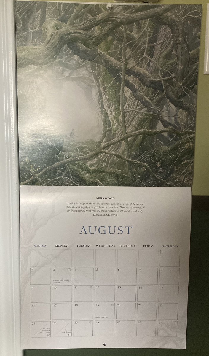  #TolkienEveryday Day 10The 2020 Tolkien Calendar’s picture for August