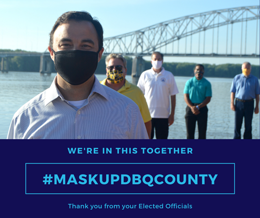 CityOfDubuque's tweet photo. #MaskUpDBQCounty! Council Member Brad Cavanagh wants you to join him in wearing a mask in public settings when around people outside of your household, especially when other social distancing measures are difficult to maintain.
📸: Ellen Dettmer https://t.co/76VtnpY5qn