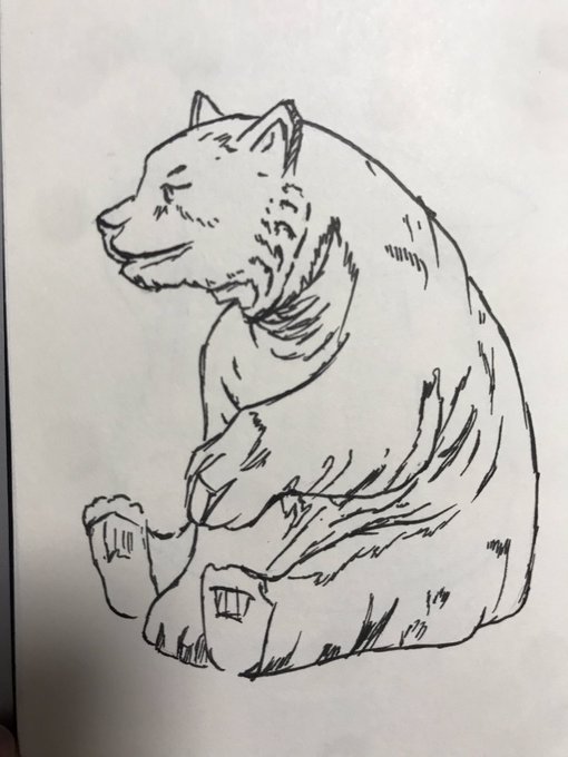 あと今日書いたペン画
風景画描けるようになりたいね 