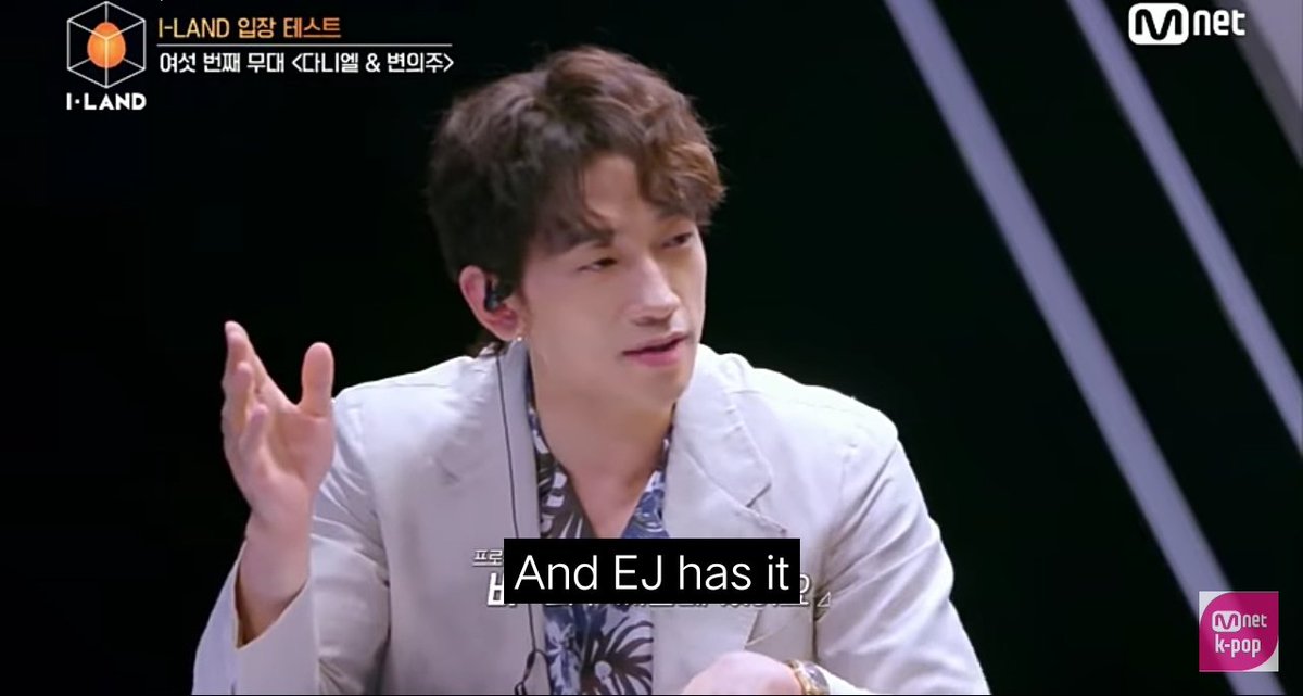 1. Ever since Episode 1, EJ has shown potential and been complimented by the producers that his a natural.