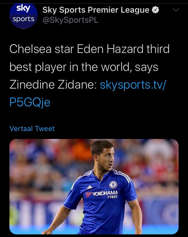 Zinedine Zidane, the greatest midfielder of all-time, believes Hazard is the best player in the world after Messi & Ronaldo.
