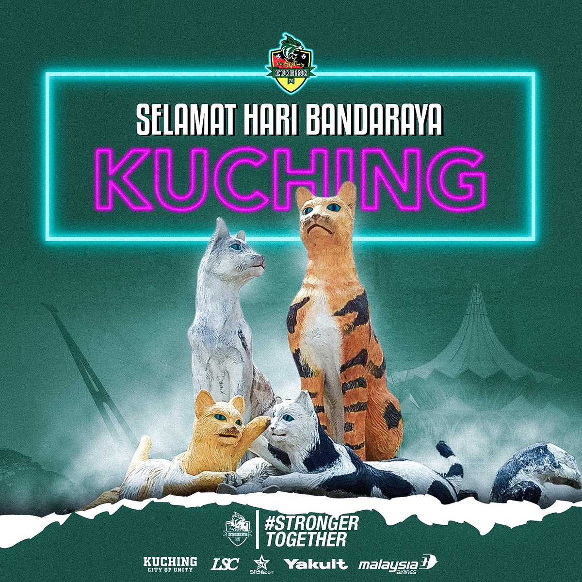 OfficialKCFC's tweet photo. 1 OGOS 1988
32 tahun ibu negeri Sarawak telah diiktiraf sebagai Bandaraya Kuching.
SELAMAT HARI BANDARAYA KUCHING!
CITY OF UNITY!
#kuchingfa
#smallclubbigheart
#cityofunity
#strongertogether
#kchfaxsufc1family
#lsc
#starsport
#yakultmalaysia
#malaysiaairlines https://t.co/nykwGrkzK1