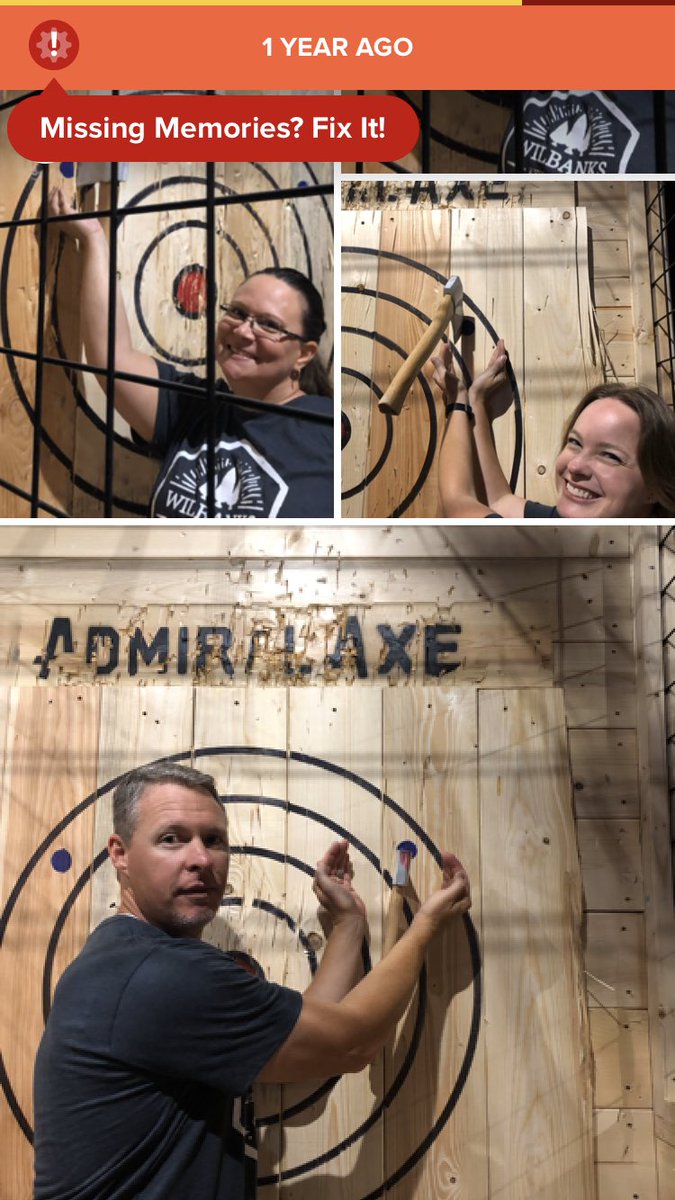 sbfhurley's tweet photo. Just reminiscing about the best start of the school year! Our awesome super comfy shirts, our lunch out at u-joint, and AXE THROWING!! 🥰 Our admin are always so creative! https://t.co/oSX15SHMzw
