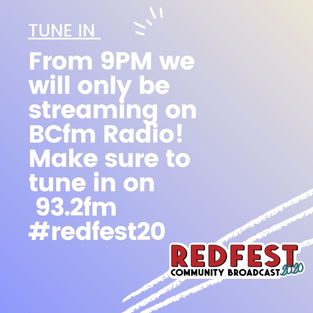 RedfestBristol's tweet photo. FROM 9PM - will we only be streaming on @BCfmRadio so make sure you tune in on 93.2fm - We have a fantastic evening of DJ sets for you including Scratch Perverts, Dave Harvey (Futureboogie), Stereo 8 (Area 404) and Wonka & Syn (Area 404)!
#redfest20 https://t.co/rvPe4tojLT