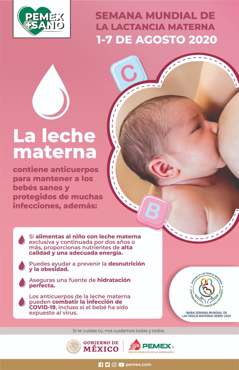 hcnpemex's tweet photo. La  leche materna es un alimento natural, renovable que no necesita envase, transporte o proceso de elaboración, por lo que es amigable con el medio ambiente.
#SemanaLactanciaMéxico2020
#LactanciaMaternaRecursoNatural
#LactanciaesSalud
#LactanciaMaternaSaludAmbiental https://t.co/oWvX3R5n98