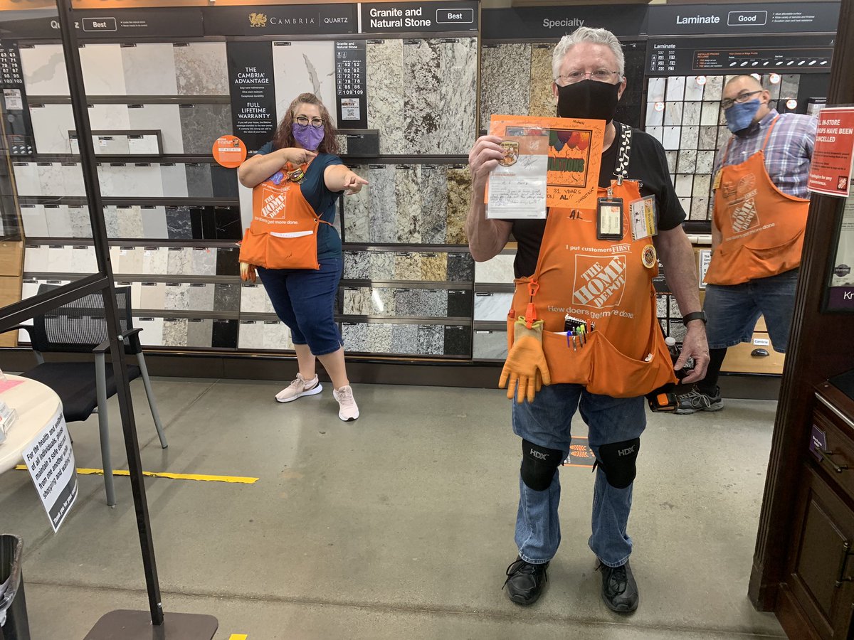 Celebrating social distancing and Al’s 31 years of service with Home Depot CongratulationsAl you ROCK #NorthPacProud