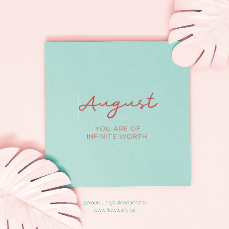 ansterken's tweet photo. Welcome August | Quote of the month:⁠
⁠
YOU ARE OF INFINITE WORTH
⁠

#Quoteofthemonth #august #yourluckycalendar #2020 #ansterken #flowtastic #quote https://t.co/wfnIwhc7Bd