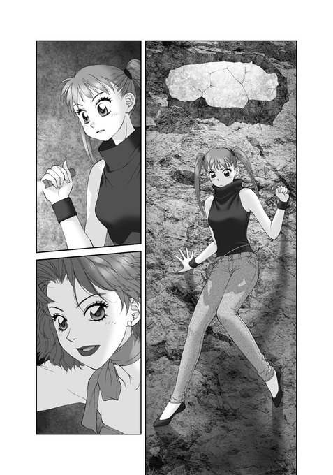 オイラの単行本「かごめかごめ」から
台詞フキダシ擬音無し絵その,53
ほとんどのページに悪あがき修正をしています

地下世界と言うより異世界になっちゃってますねぇ(°ー°;)
大きな縦坑のテクスチャーは当時の限界…かなり大きなデータを用意したんですが繰り返しになってしまいました(^^;; 