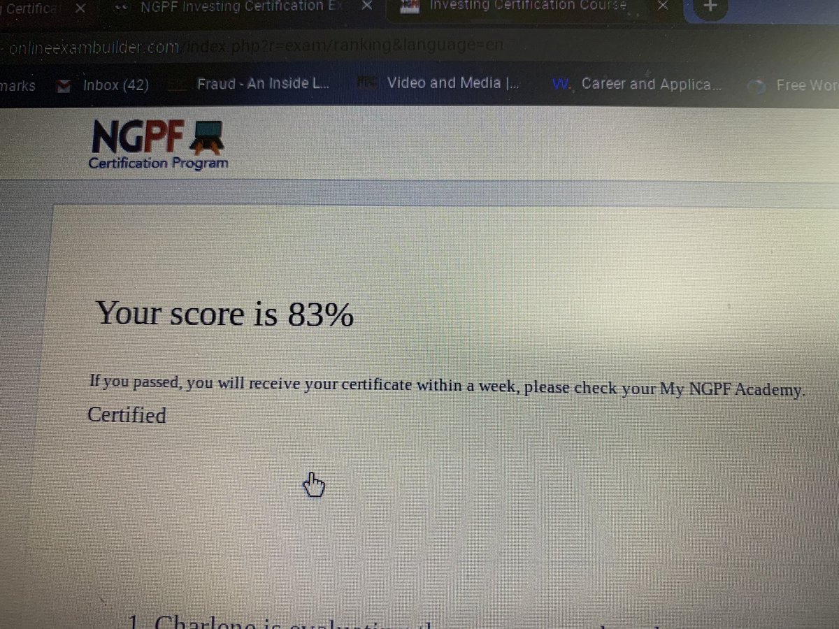 TammyRavel's tweet photo. Investing certified through NGPF now. 😊 https://t.co/R7RhIat82O