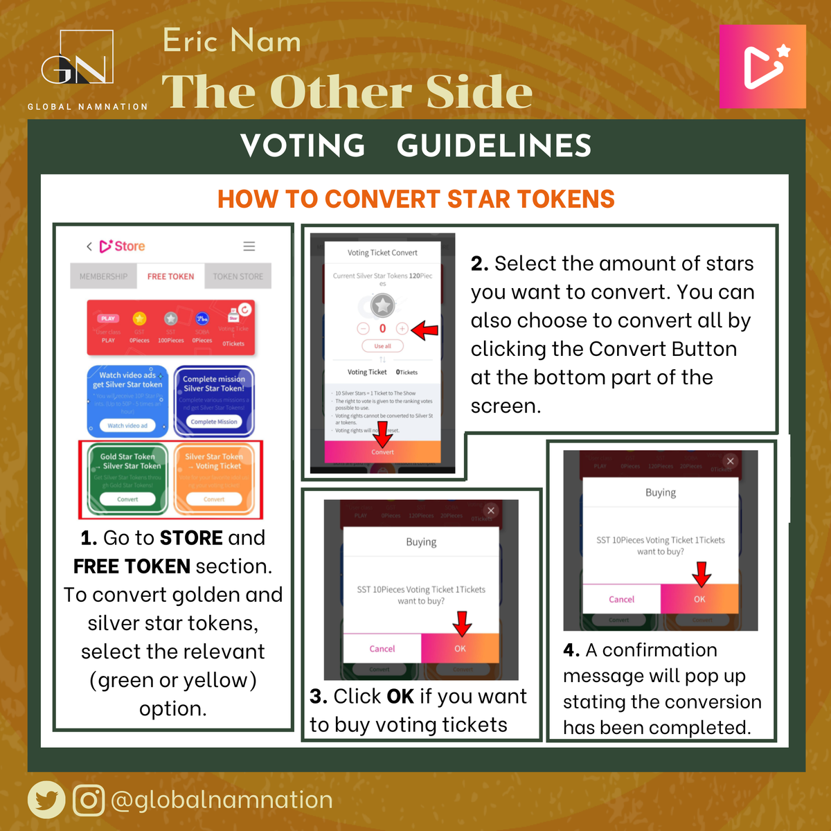 STARPLAY   #VotingGuide (3/3) #EricNamScheduleDon't forget to vote Eric Nam on MWAVE & WHOSFAN for MNet Countdown., and STARPLAY for The Show.(Please see separate guidelines.) #EricNam  #에릭남  #TheOtherSide  #ParadiseWithEricNam  #DownForEricNam