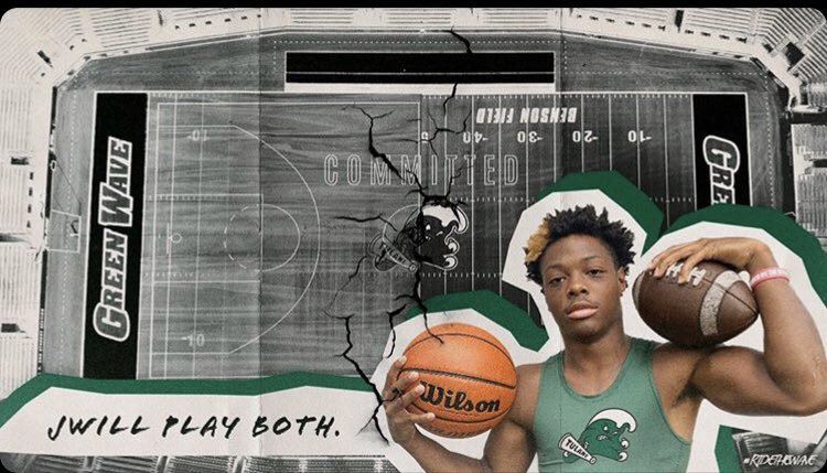 Jadennn25's tweet photo. It’s been a crazy process but with a lot of thinking and talking with my family I trust that I have made a good decision.With that being said I will be continuing my Football AND Basketball at TULANE UNIVERSITY!! #ROLLWAVE  @jconway900 @CoachWEFritz @GreenWaveMBB  
@GreenWaveFB https://t.co/A4rnimUtqJ