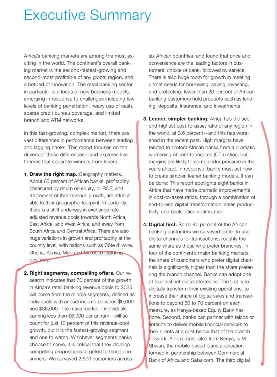 To understand the brilliance of  @brassbanking, you look at where the current profit pools are in Nigerian banking and where is going to be next. This report below is from my good friends at  @McKinsey The middle market is there the meat is going to be. https://www.mckinsey.com/~/media/mckinsey/industries/financial%20services/our%20insights/african%20retail%20bankings%20next%20growth%20frontier/roaring-to-life-growth-and-innovation-in-african-retail-banking-web-final.ashx