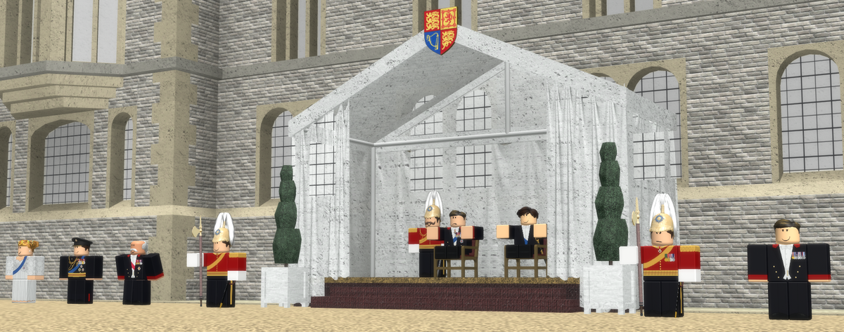 Royal Household Roblox On Twitter The King Hosted His Majesty The King Of Hawaii At Windsor Castle This Evening For A State Dinner Their Majesties Reviewed A Guard Of Honour And Watched - windsor castle great britain roblox