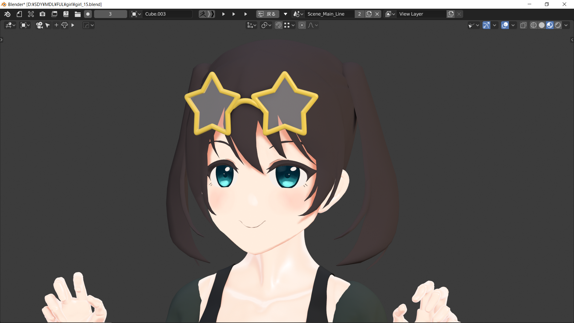 忘却野 Twitterissa Blenderのスカルプトにより造形 頭部のみリトポし 顔のテクスチャを作成 カラーランプを利用したマテリアルやfreestyleでアニメイラストのように クリスタにてレタッチし 細部を修正 加工 背景を描きました Blender d T Co