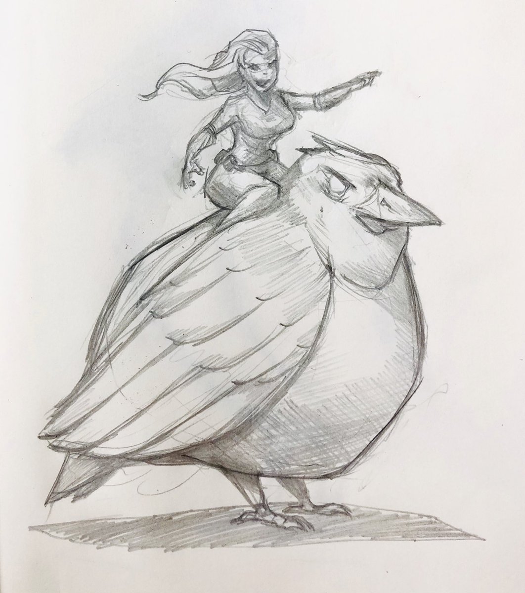 MikePhillipsArt's tweet photo. 201/365 #bird #bigbird #concept #storybook #story #fantasy #fantasyart #birdrider #mount #mikephillipsart #rider #angrybird #illustration #conceptsketch https://t.co/YZgj30ScdO