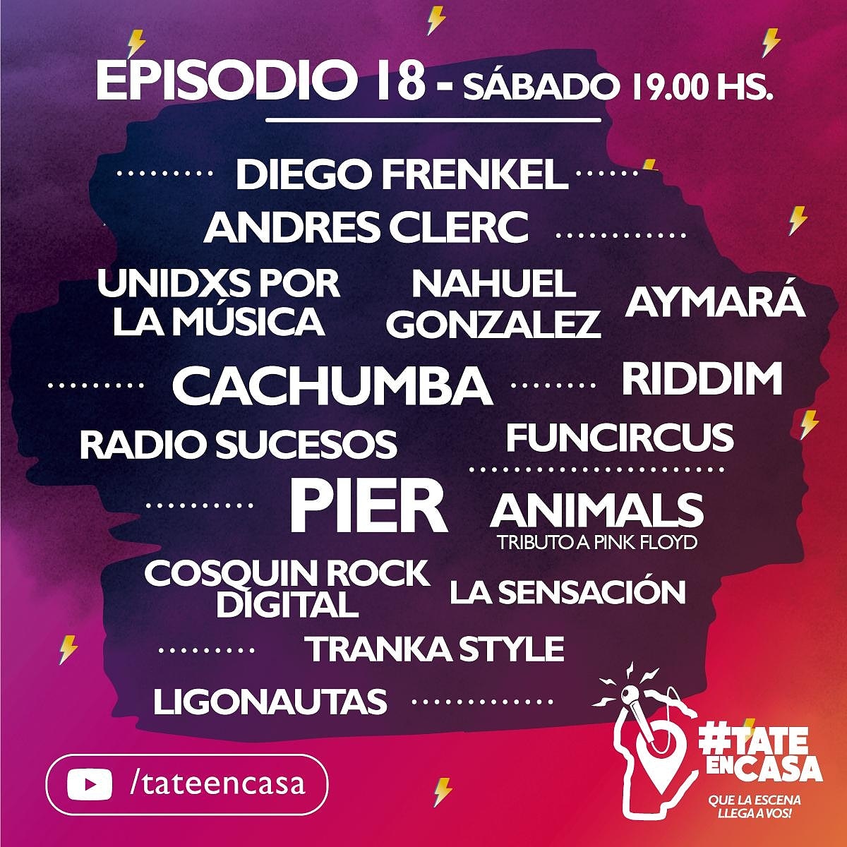 funcircus_rock's tweet image. HOY HOY HOY!  a las 19 hs comienza una nueva entrega de #tateencasa , y ahí vamos a estar 😎💪 En simultáneo por el canal de YouTube de Tate en Casa, y por TV en @showsport y CanalC 
Conducen @josedpalazzo  y @soy_carli_jimenez , con producción de @vickyalmada y @piaarrigoni