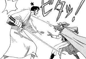 La suite vous la connaissez Oda intégrera Ryuma dans One Piece et en fera un personnage canon. Mais pas seulement. L’idée du combat d’un Samurai vs un Mousquetaire restera. Oda reprendra le côté Mousquetaire de Cyrano pour Dracula Mihawk.