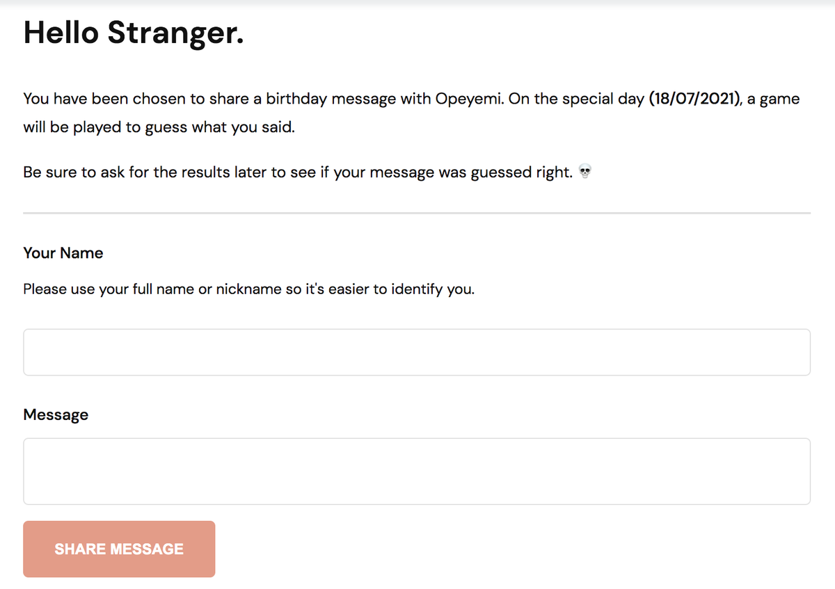 Ope__O's tweet photo. Here it is 🎉🎉. Your friends &amp; family send in messages and you play a fun matching game on your birthday. Check it out at https://t.co/0cGGarfWS6. https://t.co/690zKgNx4L