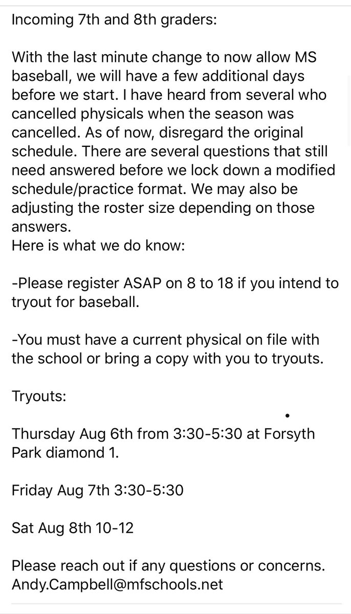 MFMSBaseball's tweet image. Please see below.