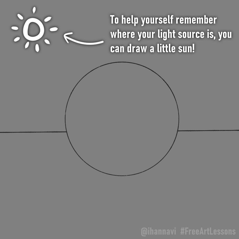 iHannavi's tweet photo. Happy August 1st! For the start of #FreeArtLessons let's start with really basic object shading. ⚪️ Start by drawing a circle. https://t.co/jqcPe7YSPl