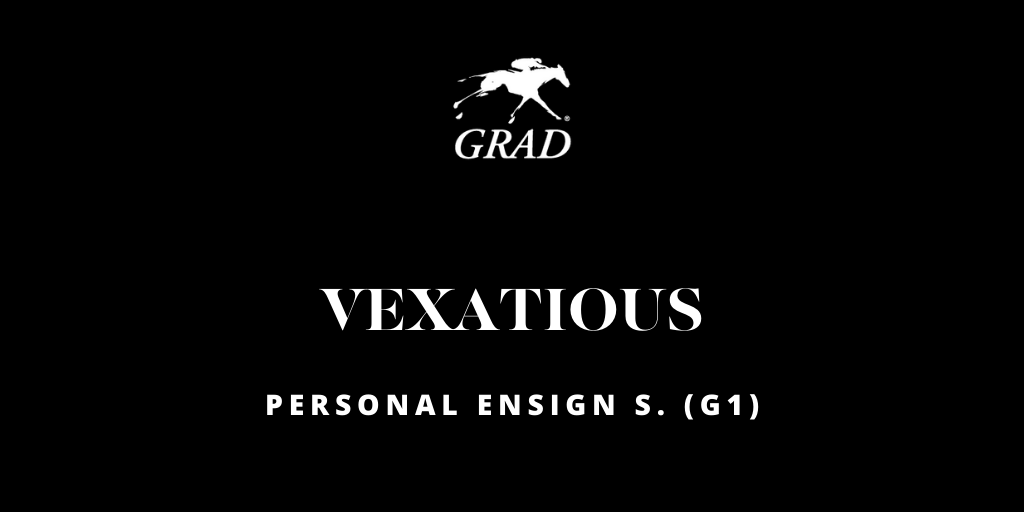 keenelandsales's tweet photo. In a field full of #KeeGrads, VEXATIOUS defeats champion Midnight Bisou to win the Personal Ensign S. (G1) at Saratoga! Congratulations to the connections of the #KeeSept grad @TaylorMadeSales @TaylorMadeMark @CalumetFarm @BBAIreland https://t.co/CDZ9ZzgPNv