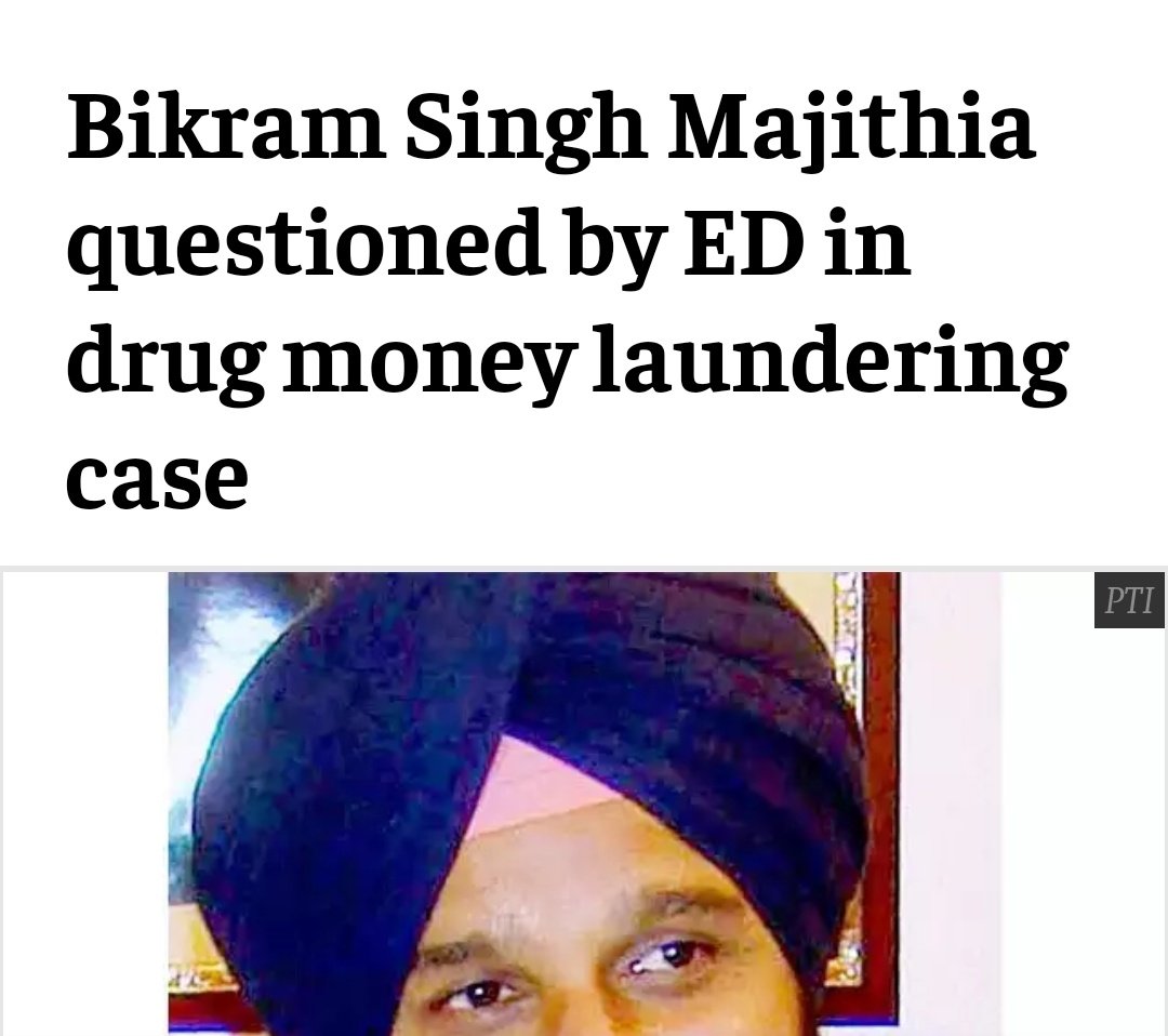 (7/8)In 2014, the ED questioned to Bikaram singh Majithia in connection with its probe into the alleged laundering in the RS 6,000 crore international Drug Racket case.But next day ED Director was transferred.