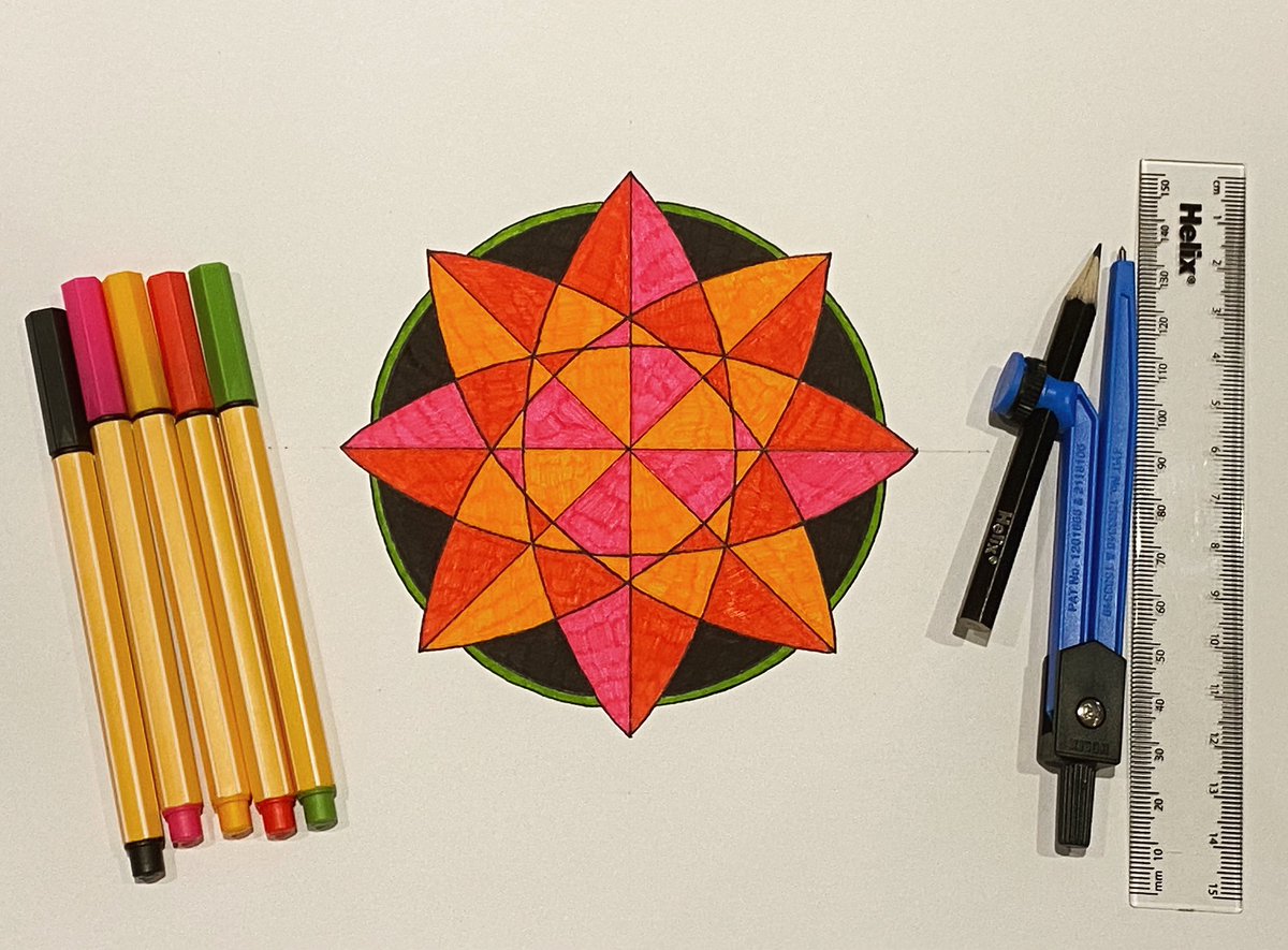 What do Maths teachers do in the summer holiday? 🎨 

My first attempt! #geometricart #geometricjuly #artfulaugust