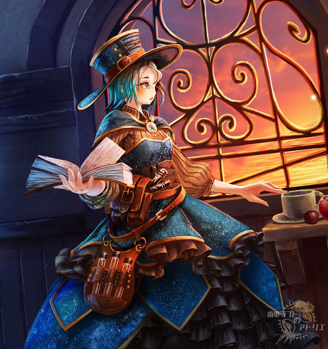 歯車ラプト イラストレーター Vtuber Pa Twitter 魔女っ娘 スチームパンク ゴシック シングルでも複合でもいいのでこんな感じのドレススカートの洋服とか見てみたいです