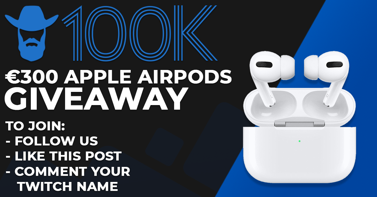 ClassyBeef's tweet photo. TO CELEBRATE 100K FOLLOWERS WE'RE GIVING AWAY AIRPODS PRO! 

- Follow us on Twitter
- Like this post
- Comment your Twitch Name

Winners will be drawn on stream! https://t.co/9BvHiKF2BG