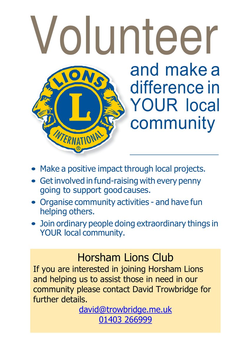 #workingfromhome Do you have some spare time to help your local community? #Horsham  We are looking for new members.