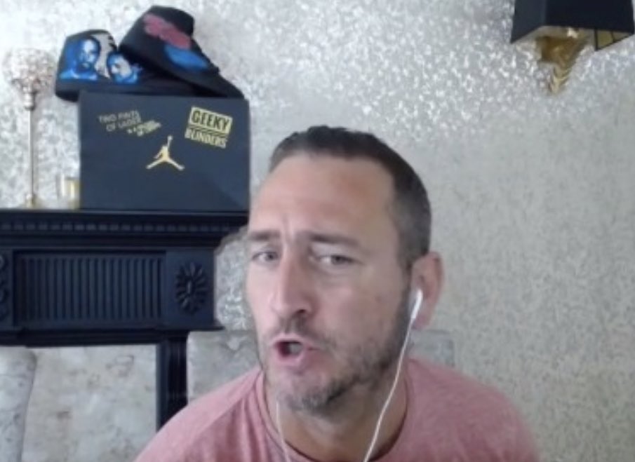 RalfLittle's tweet image. Just did a podcast ep with @Mellor76 and this is how his face froze on zoom for about 5 mins and I’m absolutely convinced it should be our new logo.