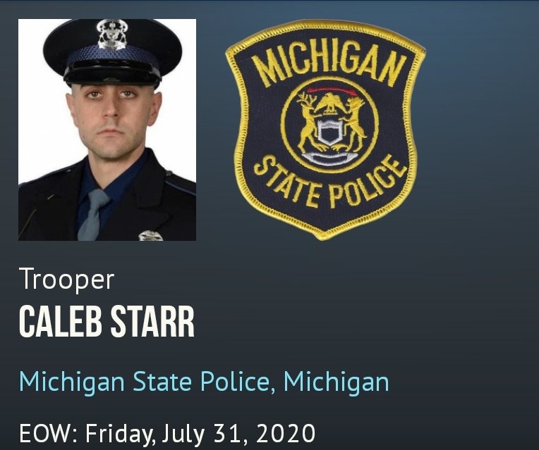 ChicagoPD19's tweet photo. My condolences to the family and friends of #FallenHero #Trooper #CalebStarr #EOW 31Jul20
#NeverForgotten #BlueLivesMatter #AllLivesMatter #AllGaveSomeAndSomeGaveAll #ServeAndProtect #SlowDown #ItsTheLaw #MoveOverForEmergencyVehicles #DontDrinkAndDrive #BuzzDrivingIsDrunkDriving https://t.co/gRLLsxw0Lo