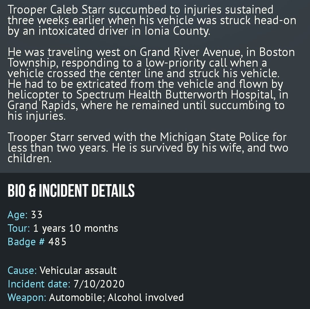 ChicagoPD19's tweet photo. My condolences to the family and friends of #FallenHero #Trooper #CalebStarr #EOW 31Jul20
#NeverForgotten #BlueLivesMatter #AllLivesMatter #AllGaveSomeAndSomeGaveAll #ServeAndProtect #SlowDown #ItsTheLaw #MoveOverForEmergencyVehicles #DontDrinkAndDrive #BuzzDrivingIsDrunkDriving https://t.co/gRLLsxw0Lo