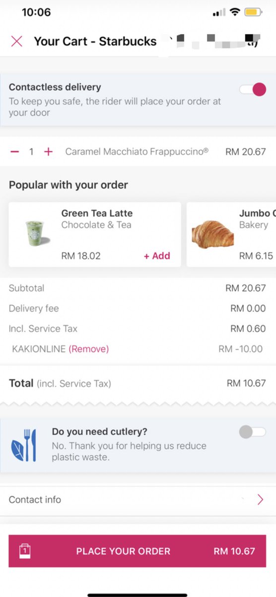biesism's tweet photo. Hi gaiz, i nak share dgn korang mcm mana nak jimat bila order foodpanda. Mcm dalam gambar tu i order pizza regular + pasta dengan harga RM14.57 (np:RM42.80) and STARBUCK harga RM10.67 (np:RM20.67) diskaun berbeza pada hari/masa berlainan. So this is thread. Semoga bermanfaat ☺️ https://t.co/t6kJiACT1X