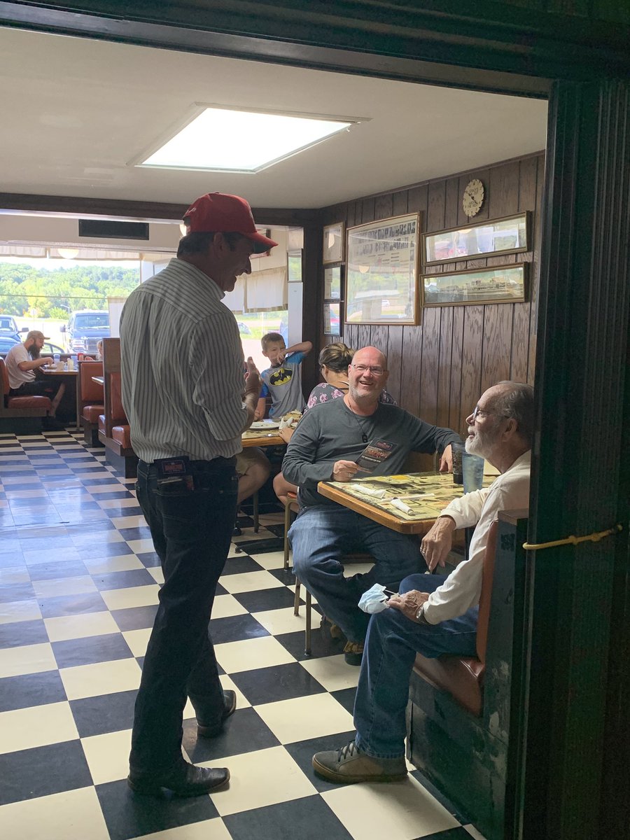 HamiltonforKS's tweet photo. Talking to voters and press in Junction City this morning! Join us to send in a plumber to drain the swamp! #kssen #ksleg https://t.co/3kk6Q7g1hm