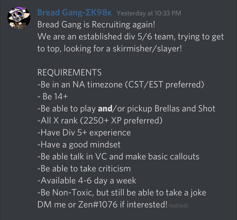 SPLBreadGang's tweet photo. Looking for a fifth, RTs appreciated https://t.co/8G11NZlDBr