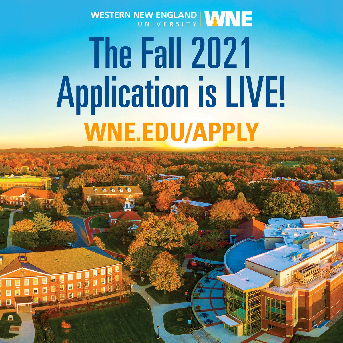 WNEAdmissions's tweet photo. It's August 1st, which means our Fall 2021 application is LIVE! 👏
Apply to Western New England University today via Common Application or WNE Application at https://t.co/LuD4otpWfy #WNE #WNESpirit https://t.co/xbR9RmU3WW