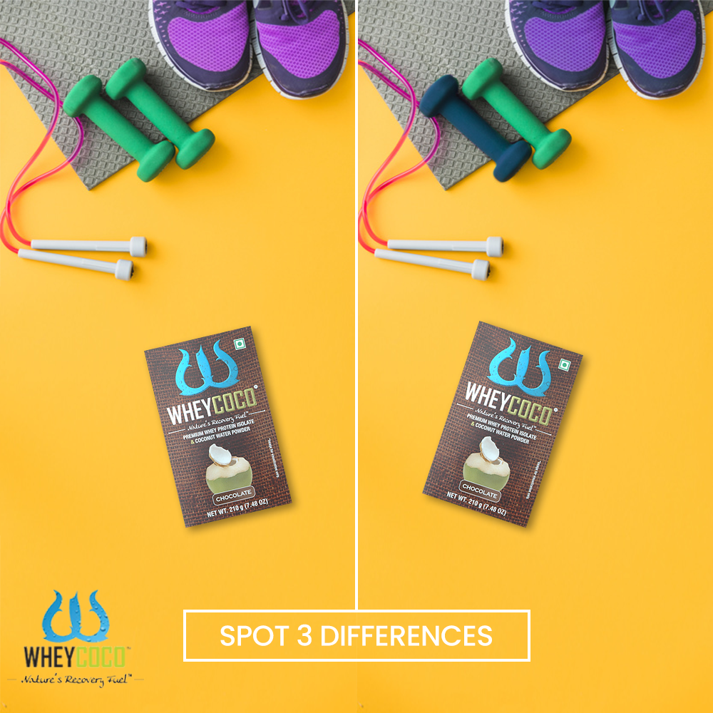 WheyCocoIndia's tweet photo. Spot 3 differences &amp; comment down your answers!

#WheyCoco #VegProtein #HealthyLifestyle #UnstoppableYou #HighProtein #WorkoutEssentials #Workout #Fitness #Protein #Healthy #FitnessGoals #Wellness #HealthyLife #EatHealthy #ProteinPacked #PowerPacked https://t.co/KATeTwz1iw
