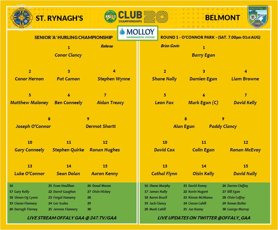 Offaly_GAA's tweet photo. Live at 7pm. @strynaghs v @belmont_gaa in the Offaly Senior Hurling Championship.
https://t.co/XhHfNFecgc https://t.co/Eecjhi24tG