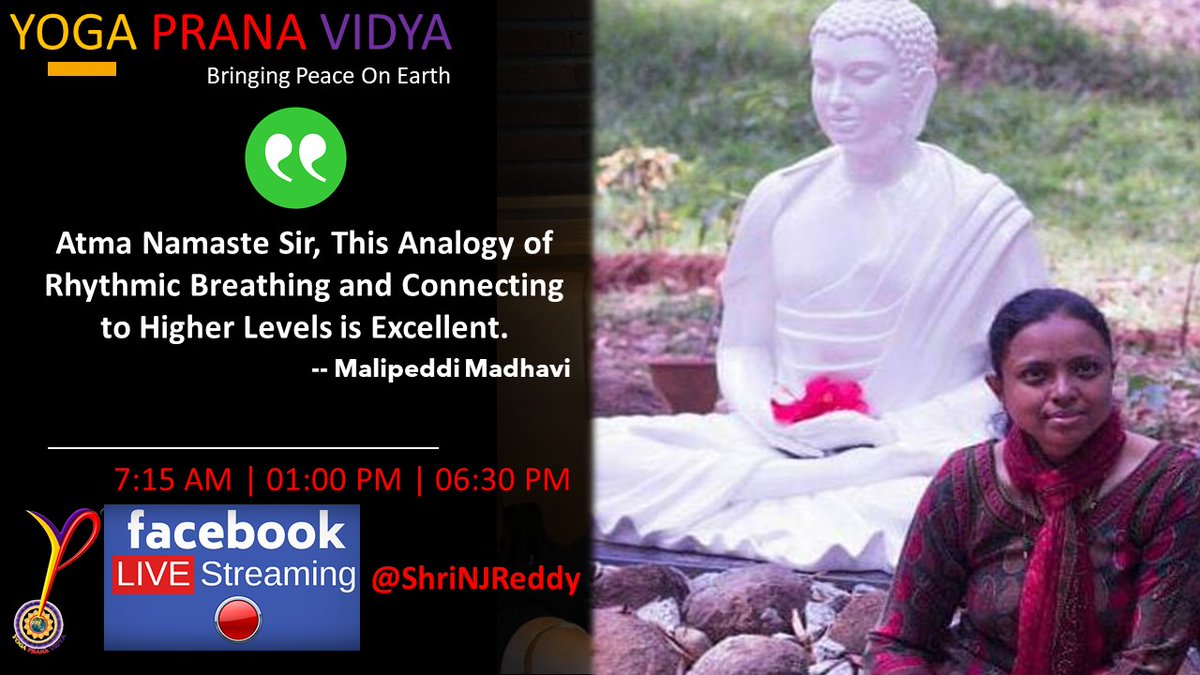 YogaPranaVidya's tweet photo. TESTIMONIAL | LIVE SESSIONS | SHRI N J REDDY | YOGA PRANA VIDYA 

Daily sessions @ShriNJReddy Facebook page
07.15 AM - 01.00 PM - 06:30 PM  

#YPV #YPASadhana #YPVAshram #ShriNjReddy #YogaPranaVidya #YPVResearch 
#Healing #Prana #Energy https://t.co/Kj3HdzPW2y